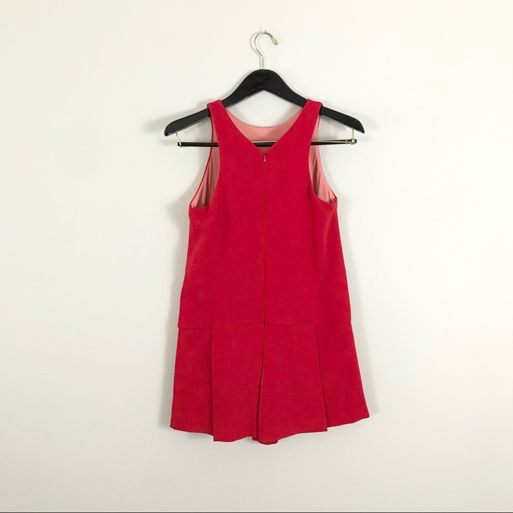 Zara small Romper Red Pleated Sleeveless - Picture 4 of 6